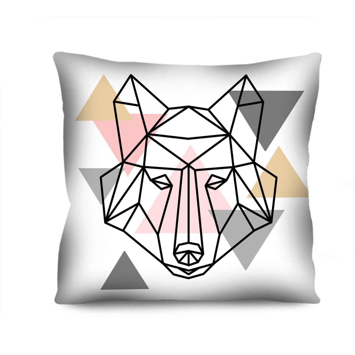 Almofada de Veludo Lobo Scandi V 42x42cm Branco, marca Just Home Collection - Foto Principal