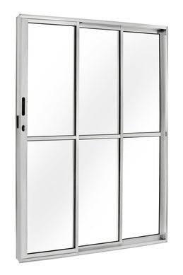 Porta de Correr Alumnio Brilhante 3 Folhas Esquerda 210x120x11,5cm Ecosul