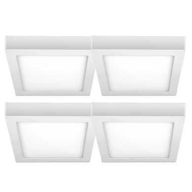 Kit com 4 Luminrias de Sobrepor Quadrada Downlight LED 24W 6500K