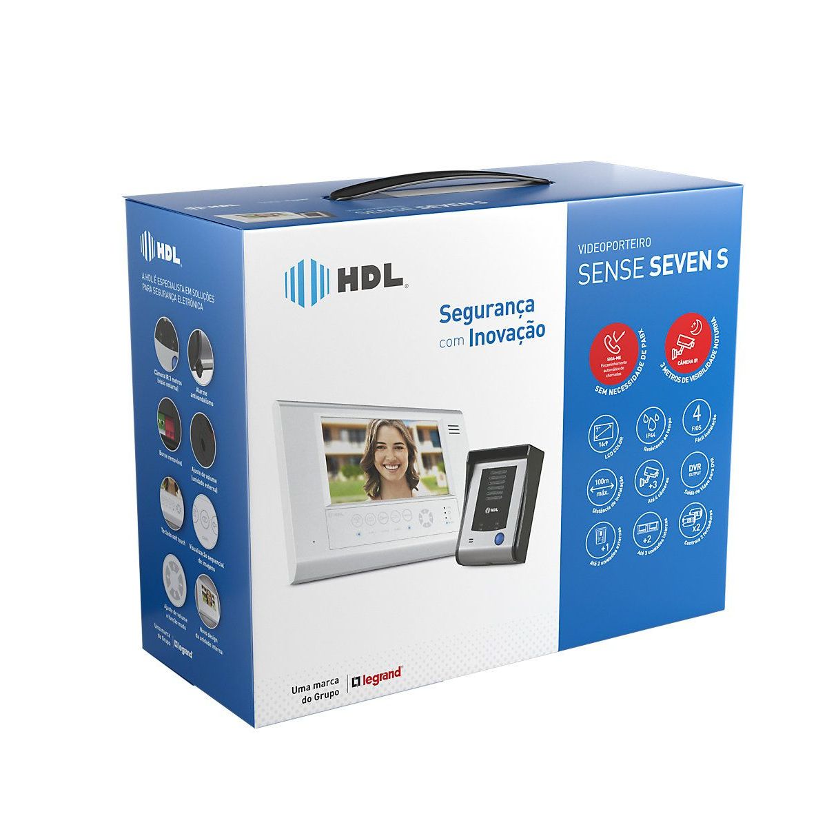 Porteiro Eletrônico com Vídeo Sense Seven S-B 7' Alumínio  HDL , marca Hdl - Foto 2