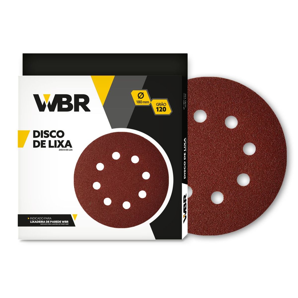 Disco de Lixa G120 8 Furos 180mm 10 Peças, marca Wagner - Foto Principal