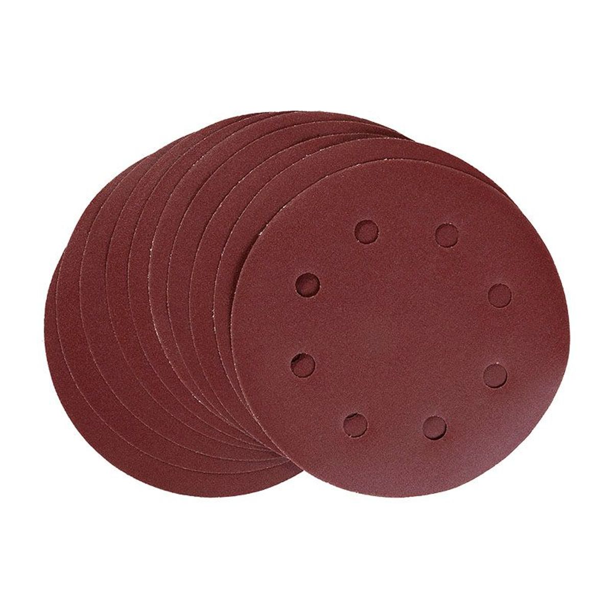 Disco de Lixa 180mm 909254 Grão 240 10 Peças 8 Furos Vermelho WBR, marca WBR - Foto Principal