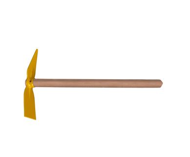 Sacho 1 Ponta com Cabo de Madeira 40cm Amarelo