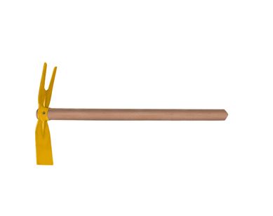 Sacho 2 Pontas com Cabo de Madeira 40cm Amarelo