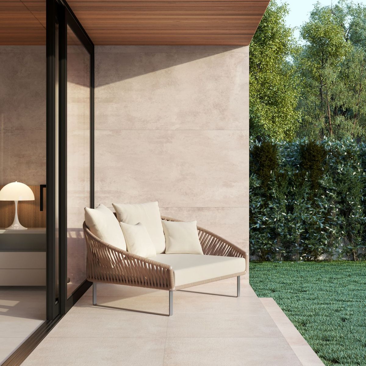 Porcelanato Artsy Cement Externo 90x90cm Caixa 1,61m² Retificado Bege, marca Portobello - Foto 2