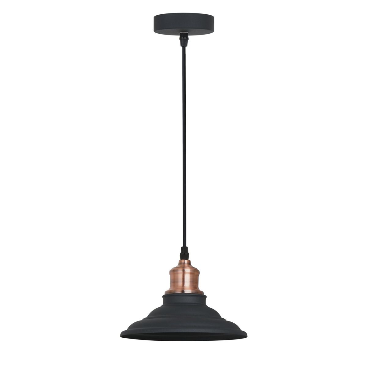 Pendente Metal 1 Lâmpada E27 40W Bivolt 20x16cm Marrom, marca New Line - Foto Principal