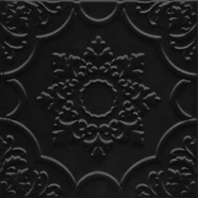 Revestimento Arabesco Floral AF20/BK01 20x20cm Preto