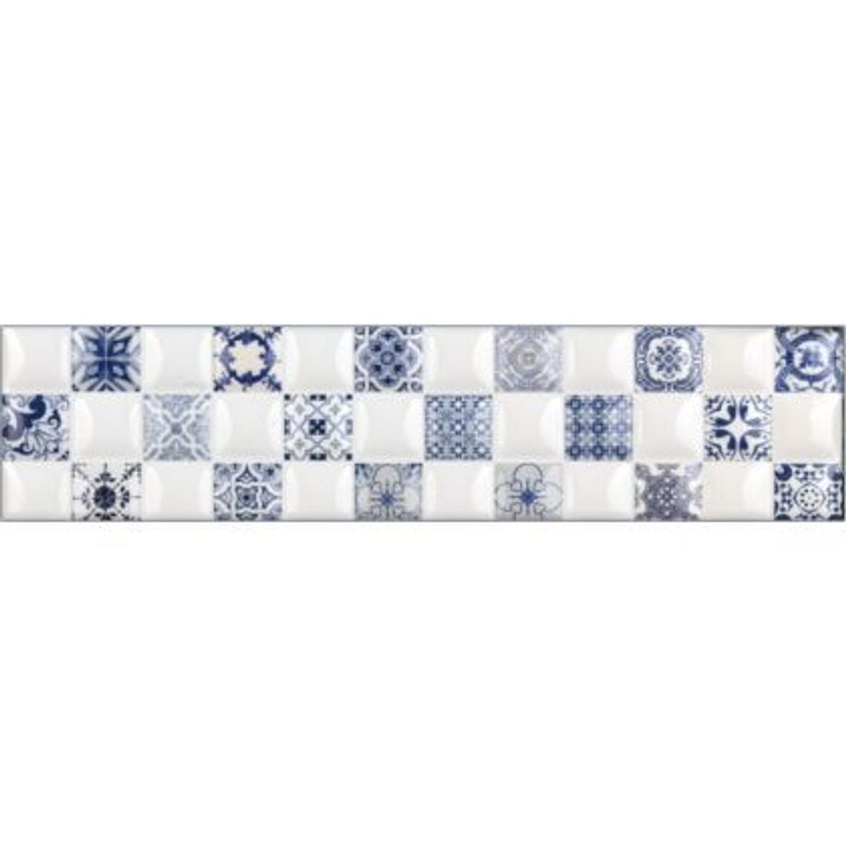 Faixa Retangular 8,5x35cm Branco e Azul, marca Gabriella - Foto Principal