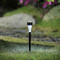 Estaca Solar para Jardim em Aço Inoxidável 35cm Led Preto