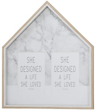 Porta Retrato Deco House 10x15cm Branco Madeira