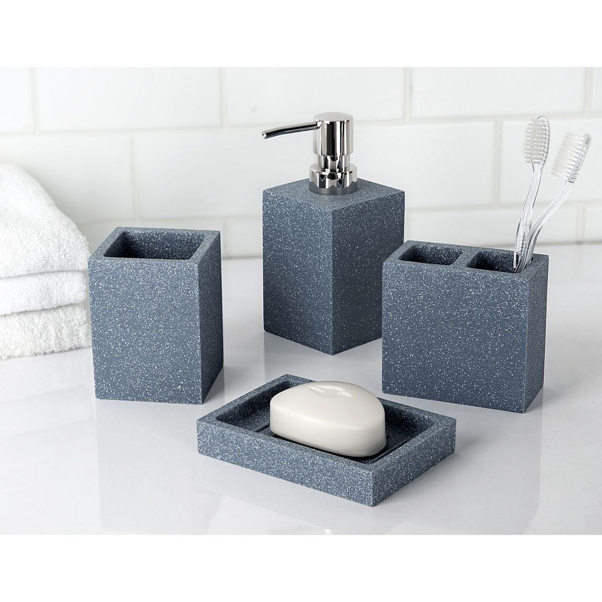Porta Escova de Dente em Resina Alani Azul Just Home Collection, marca Just Home Collection - Foto 2