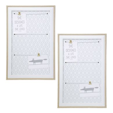 Kit 2 Porta Retratos Quadro Varal 56x36cm Madeira Branco Just Home Collection