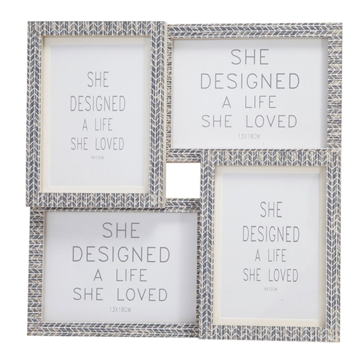 Kit 4 Porta Retratos 10x15cm Cinza Just Home Collection, marca Just Home Collection - Foto 2