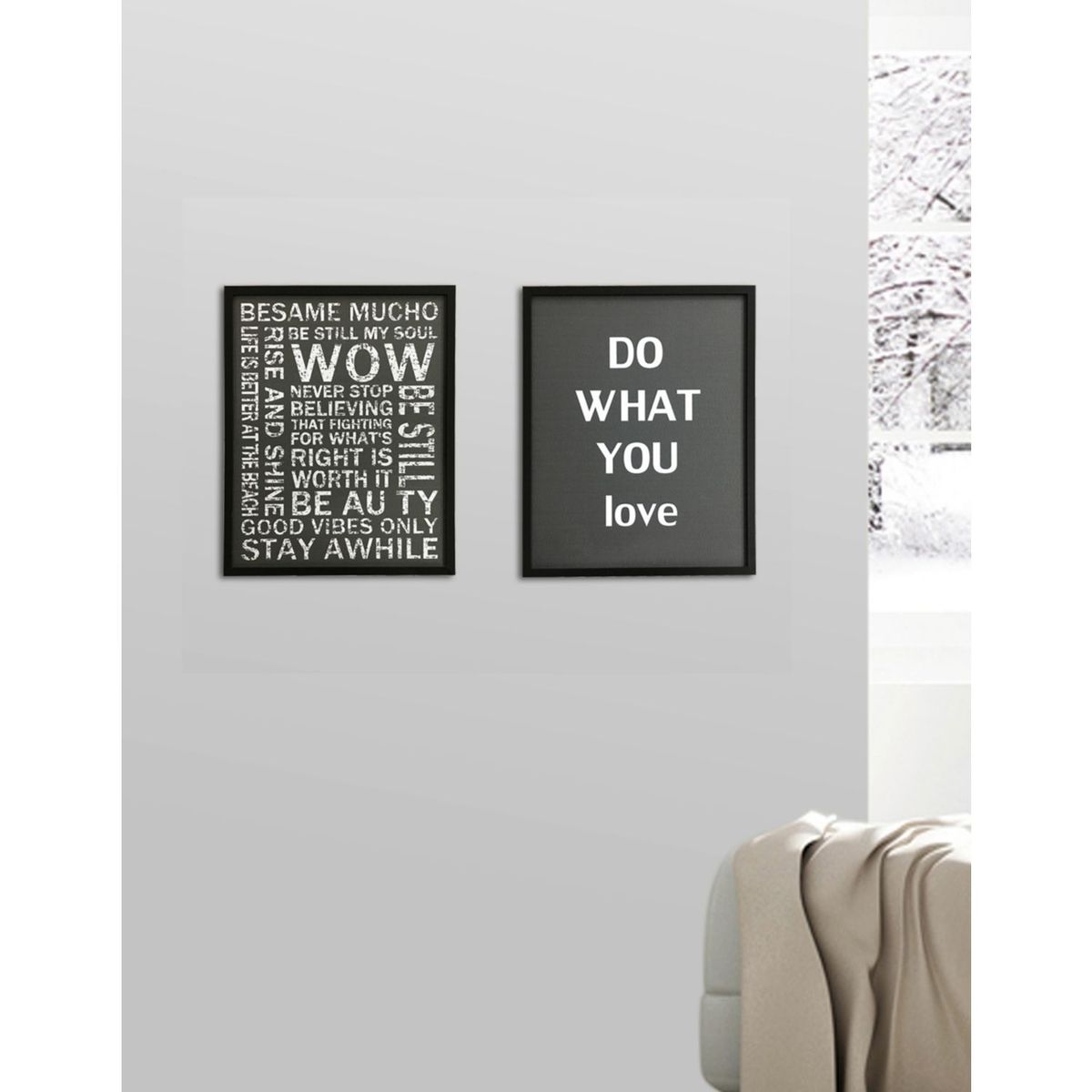 Quadro Do What You Love 42x52cm Preto e Branco, marca Just Home Collection - Foto 2