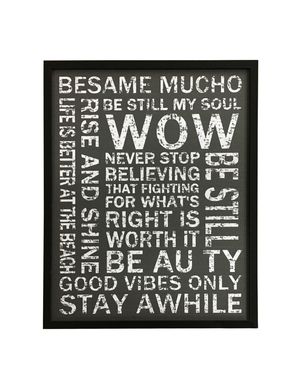 Quadro Frases 42x52cm Preto e Branco