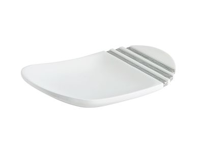 Saboneteira Raya Branco e Prata