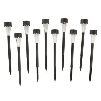 Kit com 10 Espetos Solares de Ao Inoxidvel 32cm Preto