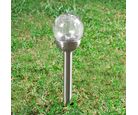 Espeto Solar para Jardim 35,8cm Esfera Led Cinza Just Home Collection