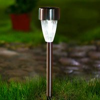 Estaca Solar para Jardim 35cm Carrera Led Prata