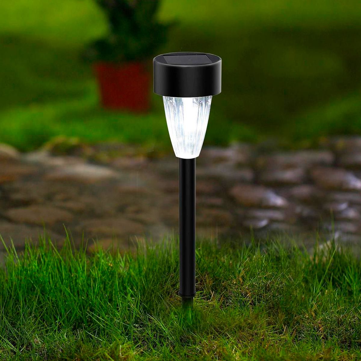 Estaca Solar para Jardim 35cm Carrera Led Preto, marca Just Home Collection - Foto 2