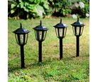 Kit com 4 Espetos Solares para Jardim 35cm Led Preto Just Home Collection