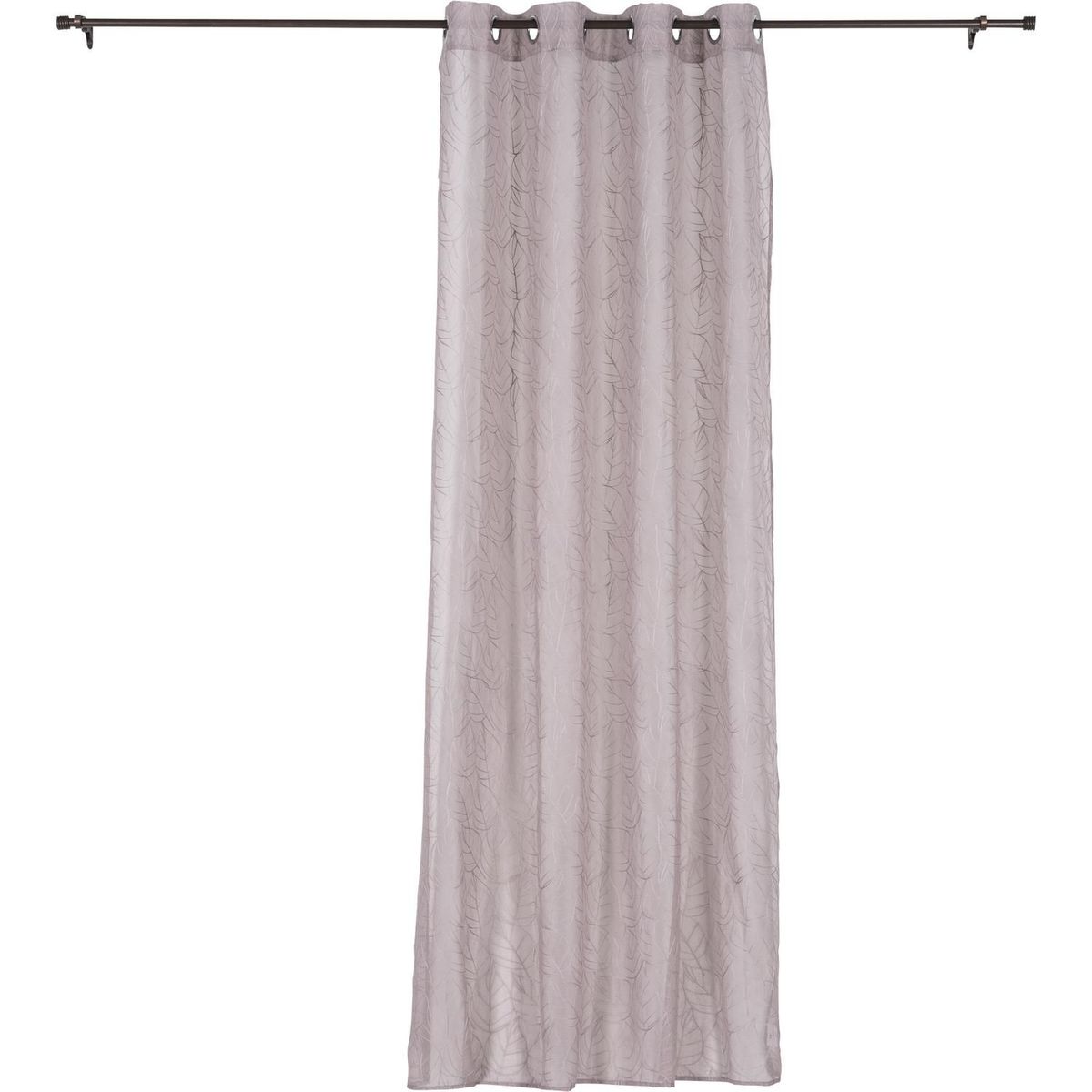 Cortina 1 Folha 220x140cm Voil Trabalhado Folha Taupe Just Home Collection, marca Just Home Collection - Foto 2