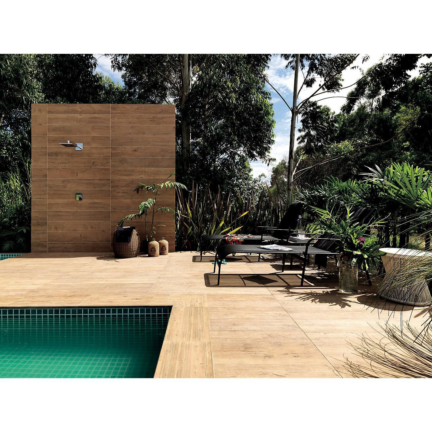 Porcelanato Acetinado Esmaltado Marrom Externo 20X120cm Portobello