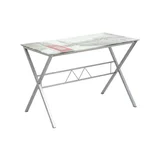 Mesa de Escritório Londres Vidro com 2 Gavetas
