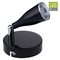 Spot New com 1 Lâmpada Led 4,5W Preto