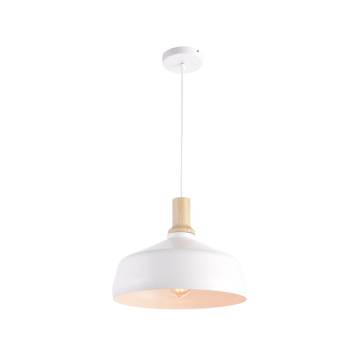 Pendente Moura 1 Lâmpada Branco, marca Just Home Collection - Foto 2