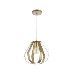 Pendente Latão Viterbo 1 Lâmpada E27 Dourado
