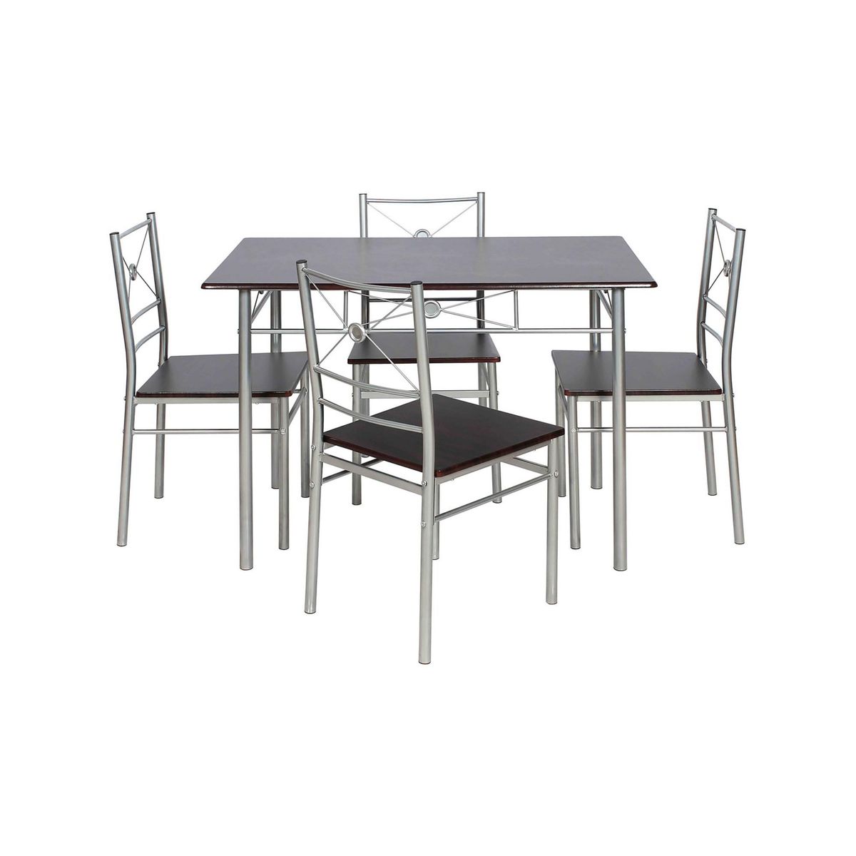 Conjunto Sala De Jantar Mesa Com 4 Cadeiras Brasilia Wengue Just Home Collection, marca Just Home Collection - Foto 2