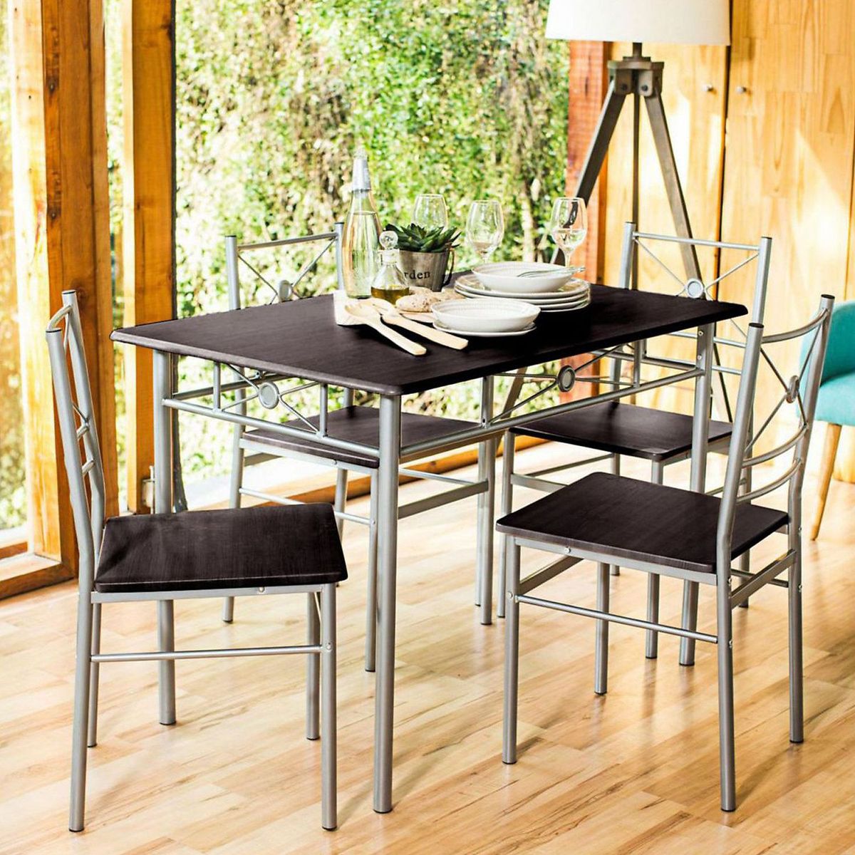 Conjunto Sala De Jantar Mesa Com 4 Cadeiras Brasilia Wengue Just Home Collection, marca Just Home Collection - Foto Principal