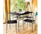 Conjunto Sala De Jantar Mesa Com 4 Cadeiras Brasilia Wengue Just Home Collection