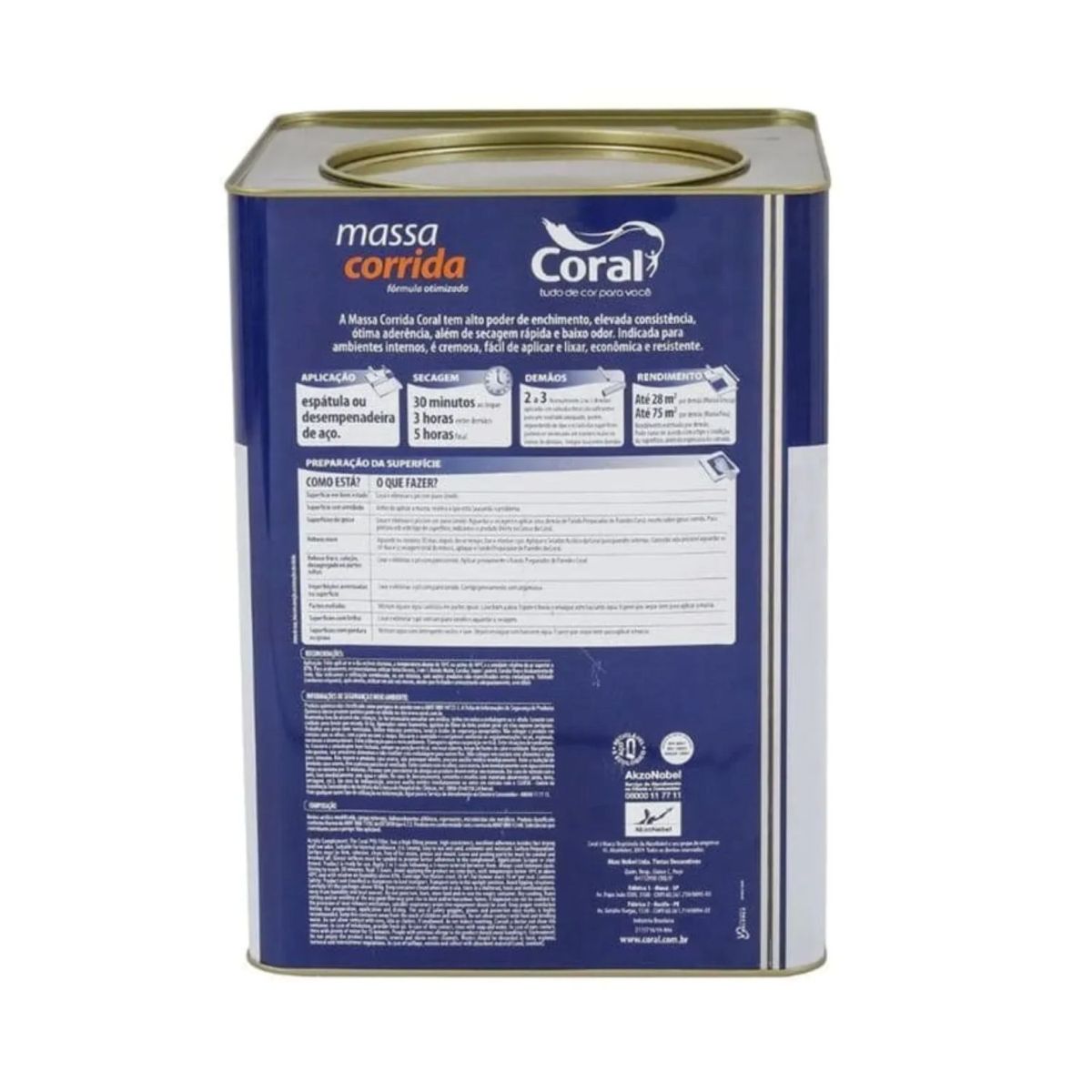Massa Corrida 25Kg Branco, marca Coral - Foto 2