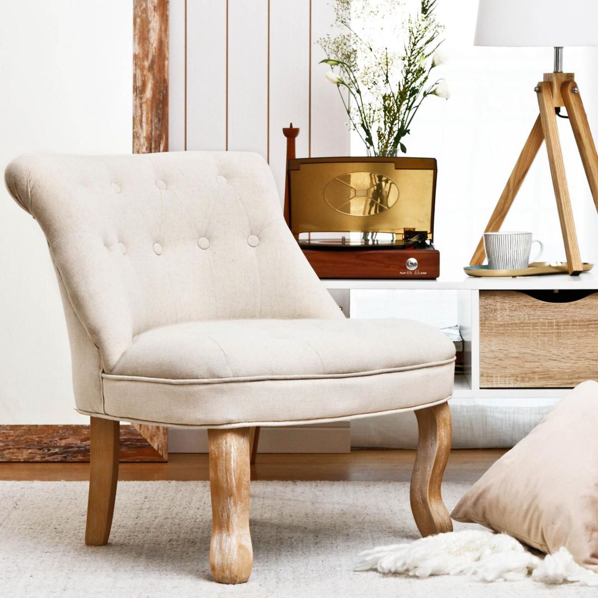 Poltrona 1 Lugar Bege Vivaldi 70 Cm Just Home Collection, marca Just Home Collection - Foto 2