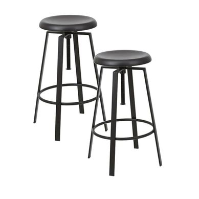 Kit com 2 Banquetas Redondas Black 68x40cm
