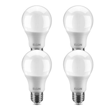 Kit com 4 Lmpadas LED Bulbo A55 4,9W 6500K Bivolt Branco