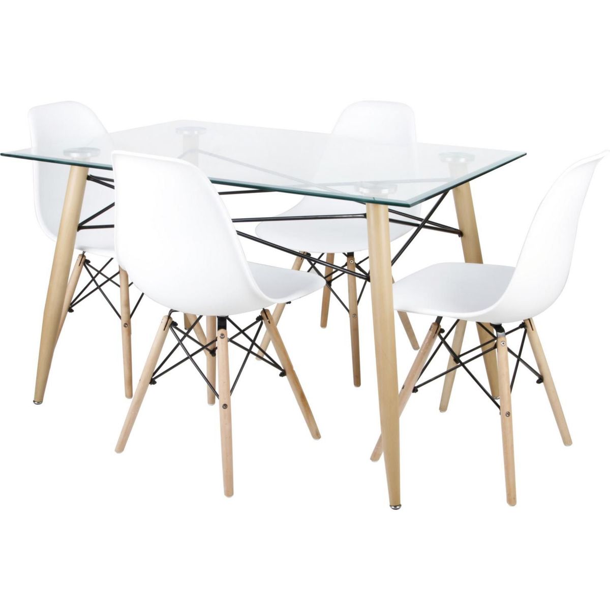 Conjunto Sala De Jantar Mesa Com 4 Cadeiras Soar Just Home Collection, marca Just Home Collection - Foto 2