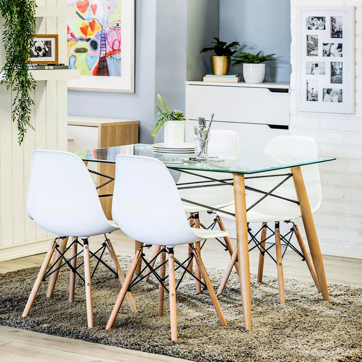 Conjunto Sala De Jantar Mesa Com 4 Cadeiras Soar Just Home Collection, marca Just Home Collection - Foto Principal