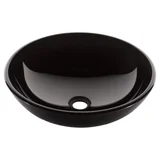 Cuba de Vidro Oval 42x42cm Preto