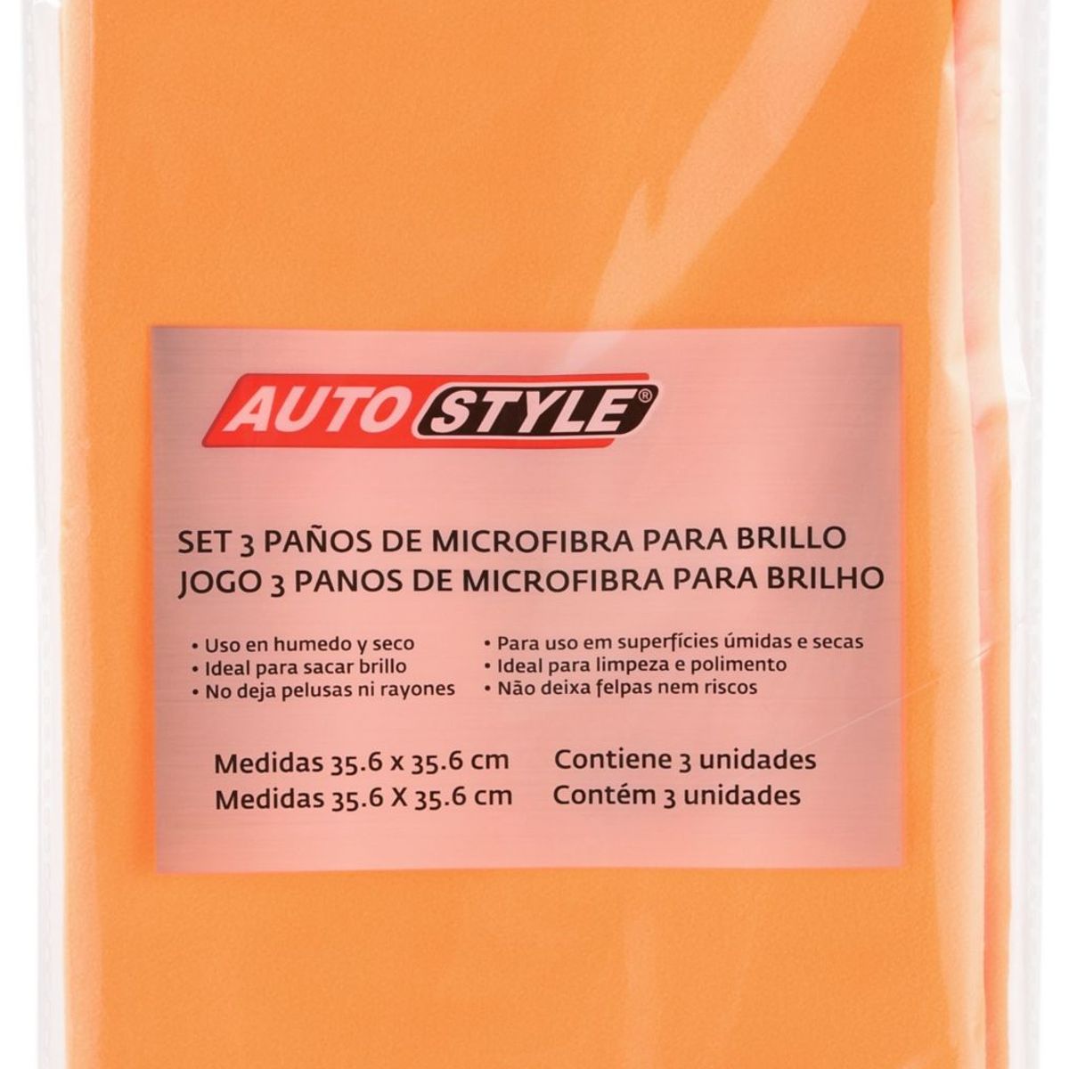 Jogo 3 Panos de Microfibra para Dar Brilho Autostyle, marca Autostyle - Foto Principal