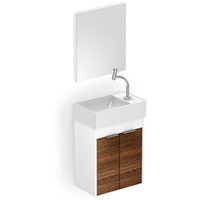 Kit Saveiro Gabinete com 2 Portas 40x22cm Branco Wengue