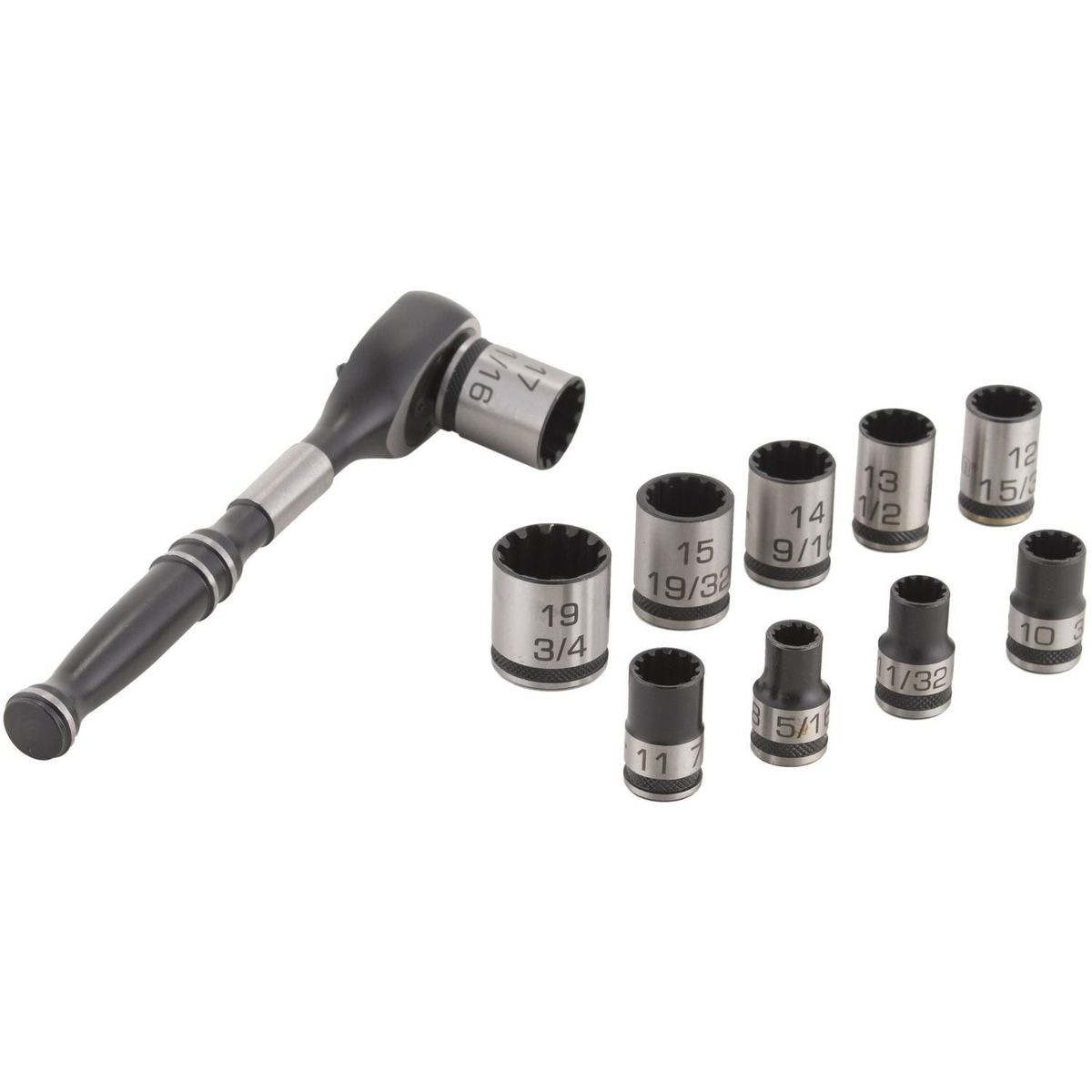 Conjunto de Soquete Universal 3/8' com 11 Peças, marca Ubermann - Foto Principal