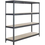 Estante de Metal com 4 Prateleiras 200x210cm Preto