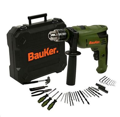 Kit Furadeira de Impacto Mandril 1/2' 13mm 127V com 50 Acessrios Bauker