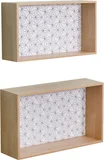 Nichos Retangulares com Desenho Madeira Home Collection Bege