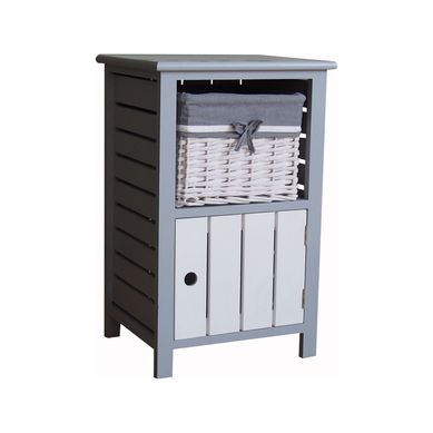 Gaveteiro 1 Porta e 1 Cesto 35x30x55cm Cinza