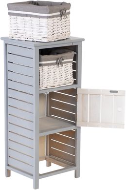 Gaveteiro com ]1 Porta e 2 Cestos 35x30x79cm Cinza 