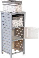 Gaveteiro com 1 Porta e 2 Cestos 35x30x79cm Cinza Just Home Collection